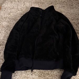 Oiselle Luxe Black Teddy Jacket